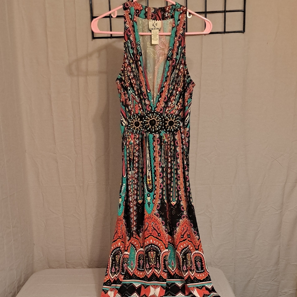 Ice Multicolor Bohemian Midi Dress